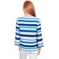 Womens Ruby Rd. Blue Horizon 3/4 Sleeve Stripe Tee - image 2