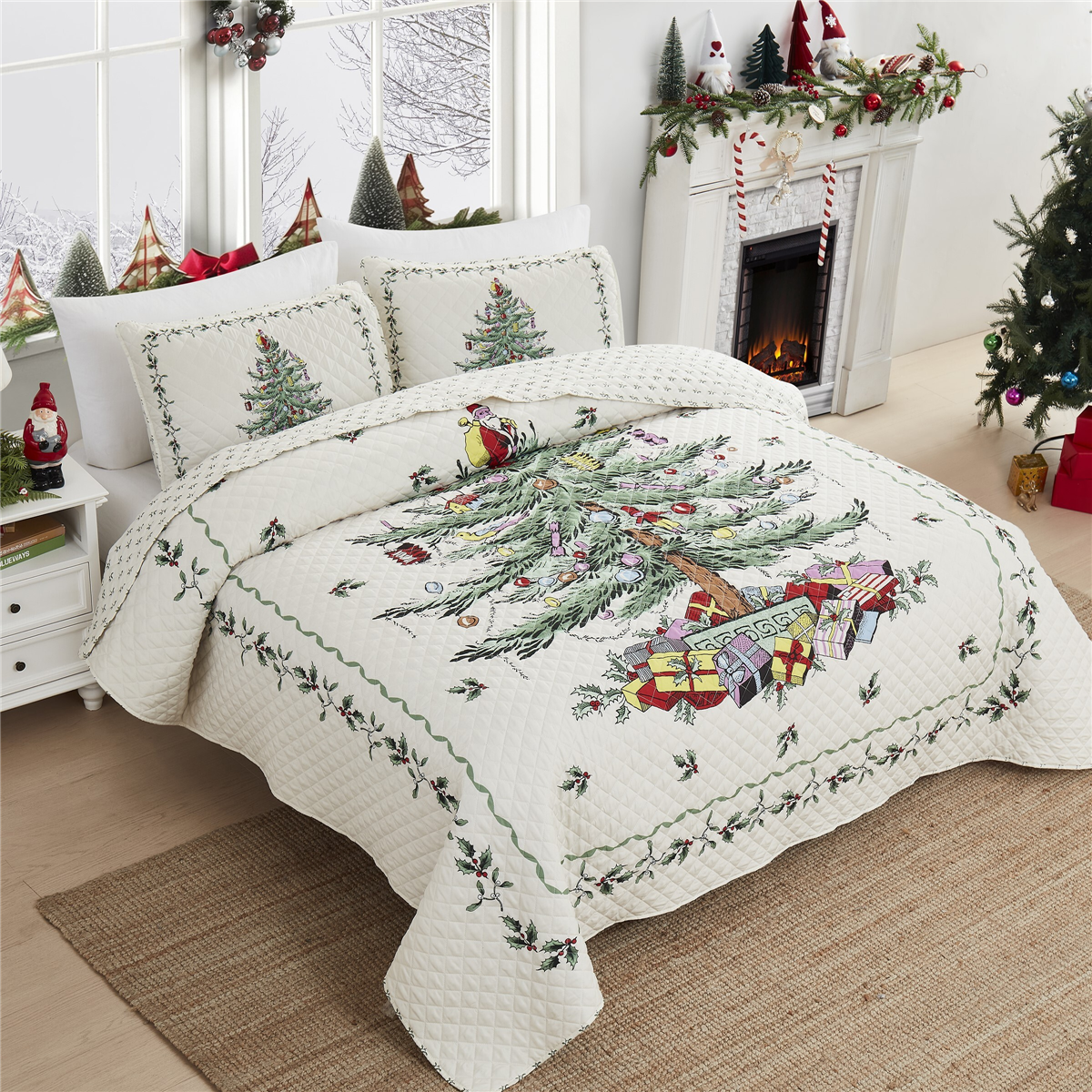 Spode(R) Christmas Tree 3pc. Reversible Quilt Set
