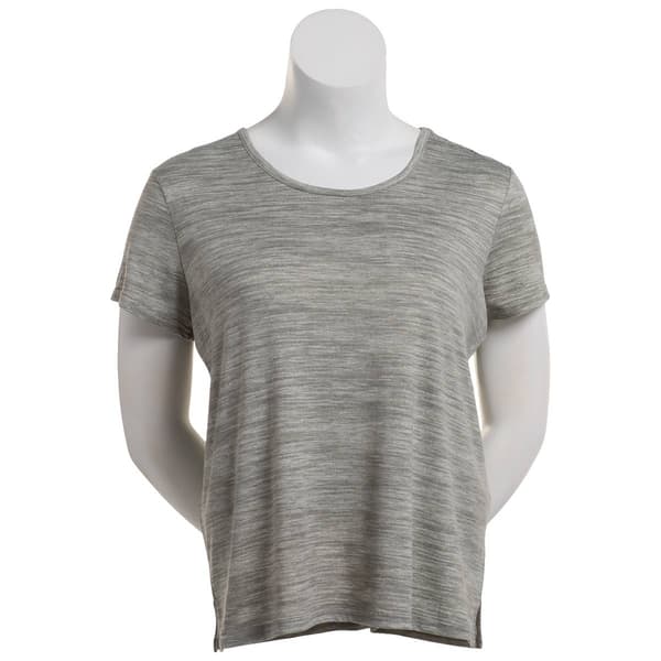 Plus Size MUK LUKS&#174; Short Sleeve Cloud Knit Solid Scoop Neck Tee - image 