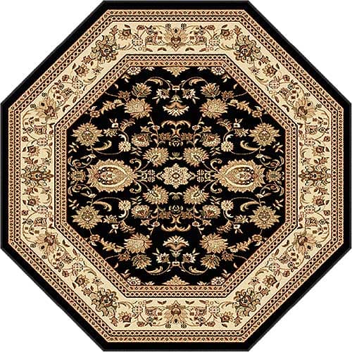Tayse Sensation Gabrielle Octagonal Area Rug-Black - image 