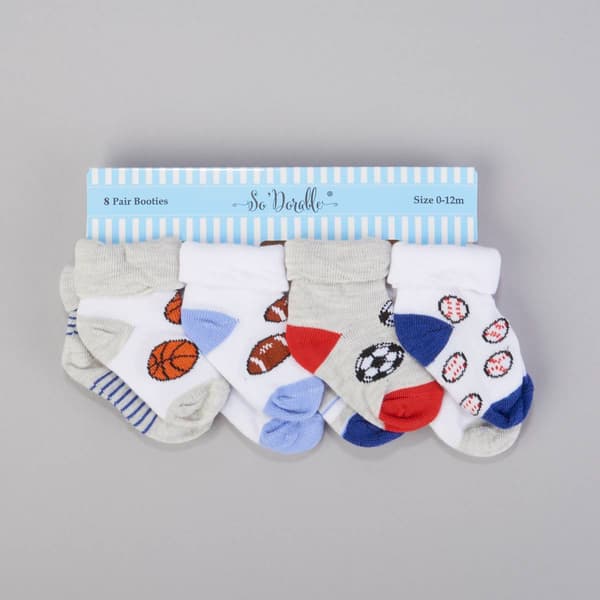 Baby Boy &#40;NB-12M&#41; so'dorable&#40;R&#41; 8pk. Sports Cuff Socks - image 