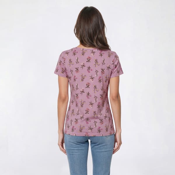 Womens Preswick & Moore® Short Sleeve Botanical Floral Tee