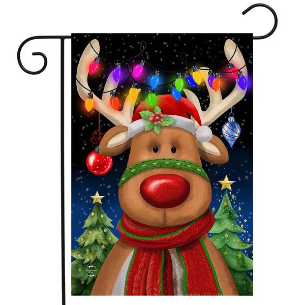 Briarwood Lane Festival Reindeer Garden Flag - image 