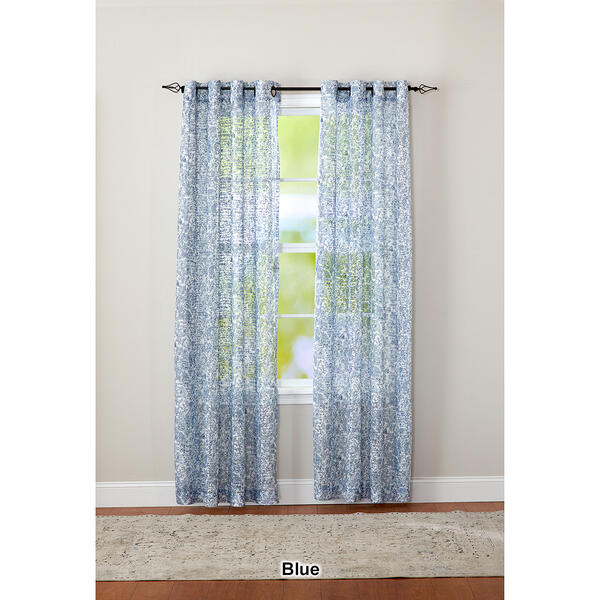 Lorraine Home Toile Lace Print Grommet Curtain Panel