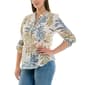 Womens Zac & Rachel 3/4 Roll Tab Sleeve Leaf Blouse - image 3