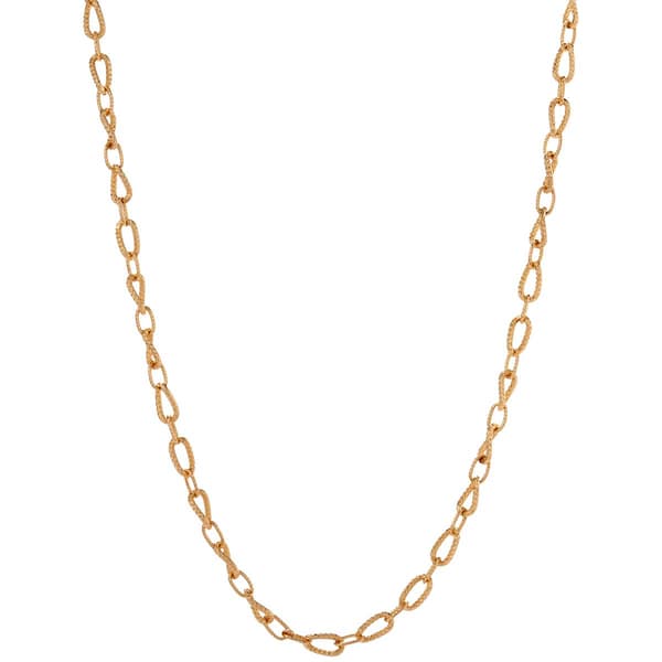 Design Collection 24in. Gold-Tone Textured Twist Chain Necklace - image 