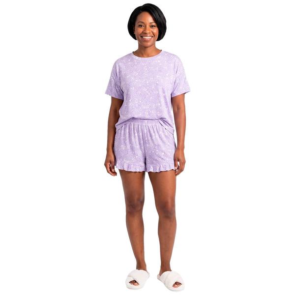 Womens HUE Purple Printed Oversized Pajama Set - image 