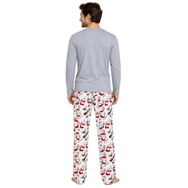 Mens Poppy & Clay Long Sleeve Winter Cottage Scene Pajama Set