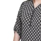 Womens NY Collection 3/4 Sleeve Geometric Zip V-Neck Blouse - image 4