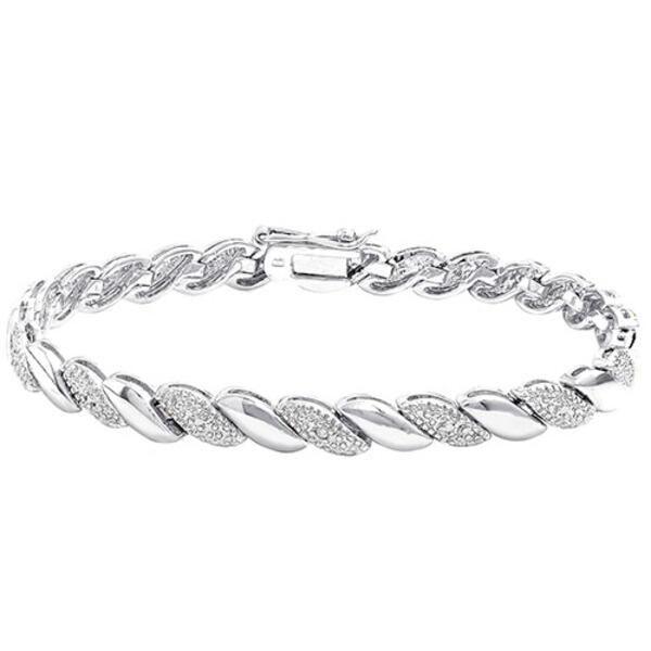 Accents Silver Diamond Accent San Marco Bracelet - image 
