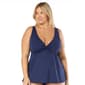 Plus Size Beach House Twist Front Underwire Tankini Swim Top - image 1