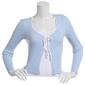 Juniors No Comment Pointelle Open Tie Front Cardigan - image 1