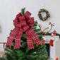 Northlight Seasonal 19in. Buffalo Plaid Christmas Bow Tree Topper - image 2