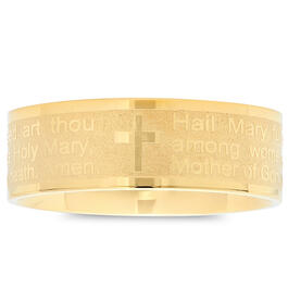 Unisex 18kt. Gold Pleated Hail Mary Prayer Ring