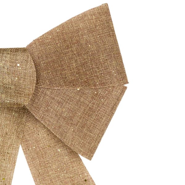 Northlight Seasonal LED Color Changing Gold Glitter Bow Décor