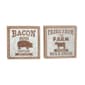 9th & Pike(R) Framed Cow and Pig Farmhouse Wall Signs - Set of 2 - image 1