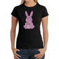 Womens LA Pop Art Easter Bunny Word Art T-Shirt - image 1