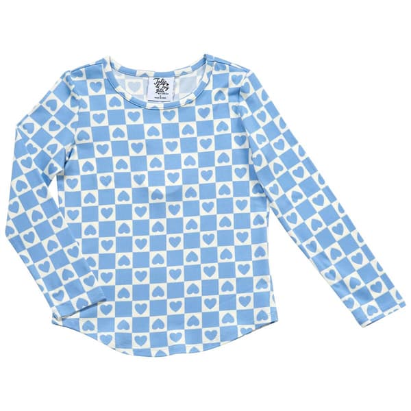 Girls (7-16) Jolie & Joy Long Sleeve Yummy Heart Check Tee