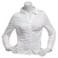 Juniors Love Tree Stretch Poplin Ruch Button Front Shirt - image 1