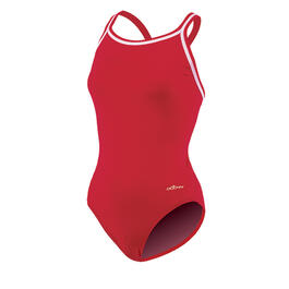 Womens Dolfin&#40;R&#41; Team Solid DBX Back One Piece Swimsuit - Red