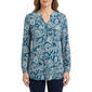 Womens Cure 3/4 Sleeve 2 Pocket 1/2 Zip Print Ity Top - Paisley - image 1