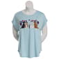 Plus Size Tru Self Short Sleeve Embroidered Patchwork Dog Tee - image 1