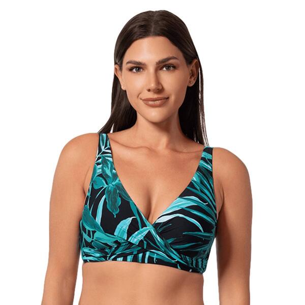 Womens Jantzen Bold Paradise Vera Surplice Bra Bikini Swim Top - image 