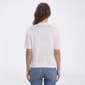 Womens Perceptions Short Sleeve Solid Novelty Stitch Shrug - image 2