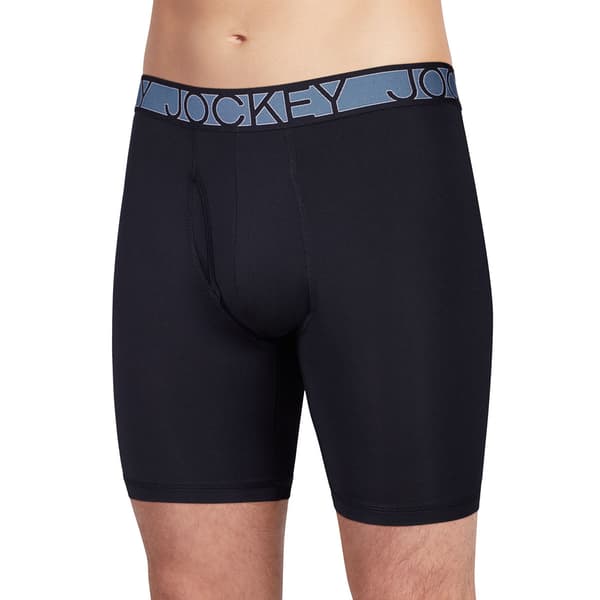 Mens Jockey® 2 Pk. Big Active Long Leg Boxer Briefs - Black/Red