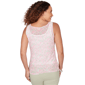 Petite Hearts of Palm Bloom Service Floral Mesh Tank Top - image 2