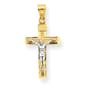 Gold Classics&#40;tm&#41; 14kt. Two-Tone Lattice Crucifix Pendant - image 1