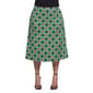 Plus Size 24/7 Comfort Apparel Green Geo Knee Length Skirt - image 1