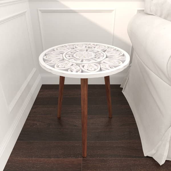 9th & Pike® White Wood Contemporary Accent Table