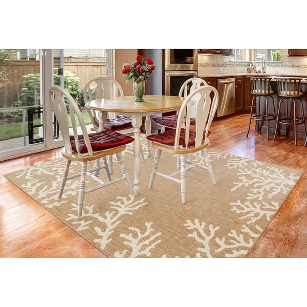 Liora Manne Carmel Coral Border Indoor/Outdoor Rectangle Area Rug