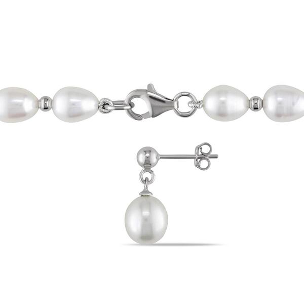 Gemstone Classics&#8482; 2pc. Pearl Bead Necklace & Earrings