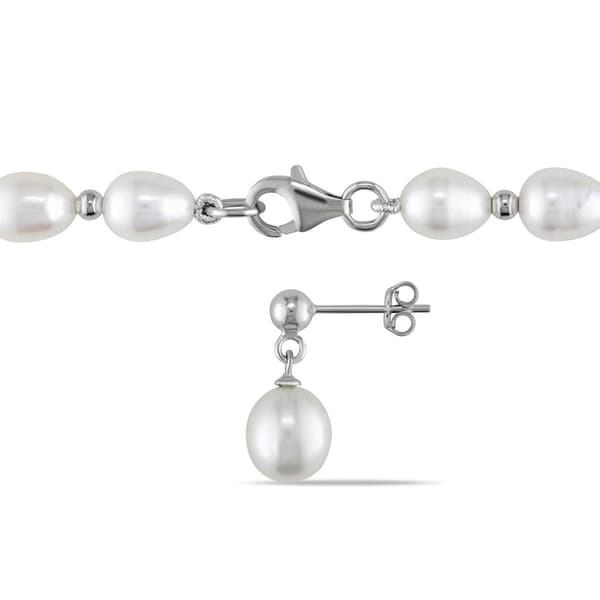 Gemstone Classics™ 2pc. Pearl Bead Necklace & Earrings