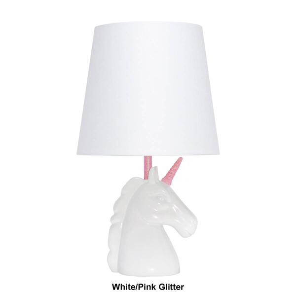 Simple Designs Sparkling Unicorn Table Lamp w/Shade