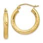 Gold Classics(tm) 10kt. Satin & Diamond-cut 20mm Round Hoop Earrings - image 1