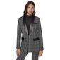 Womens DKNY Long Sleeve One Button Plaid Balzer With Pu Leather - image 1