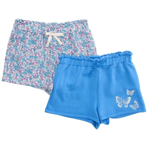 Girls &#40;7-12&#41; BTween&#174; 2pk. Butterfly & Floral Soft Shorts