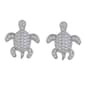 Fine Silver Plated CZ Turtle Stud Earrings - image 1