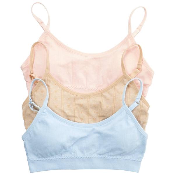 Girls (7-16) Rene Rofe(R) Eva 3pk. Seamless Burnout Bras - Blue - image 