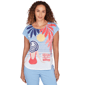 Womens Heart''s of Palm Smooth Sailing Printed Poly T Sleeve Scoo - image 1