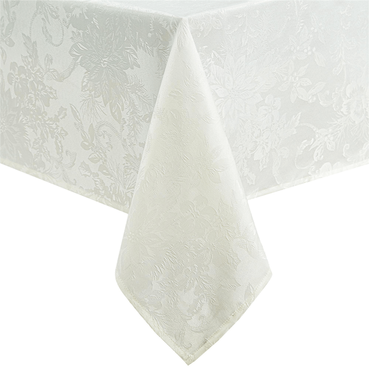 Threadmade Poinsettia Elegance Jacquard Holiday Tablecloth