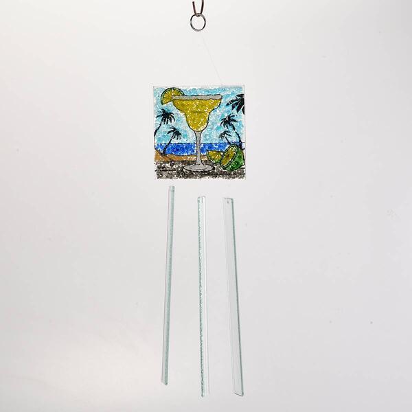 Margarita Fused Glass Wind Chime - image 