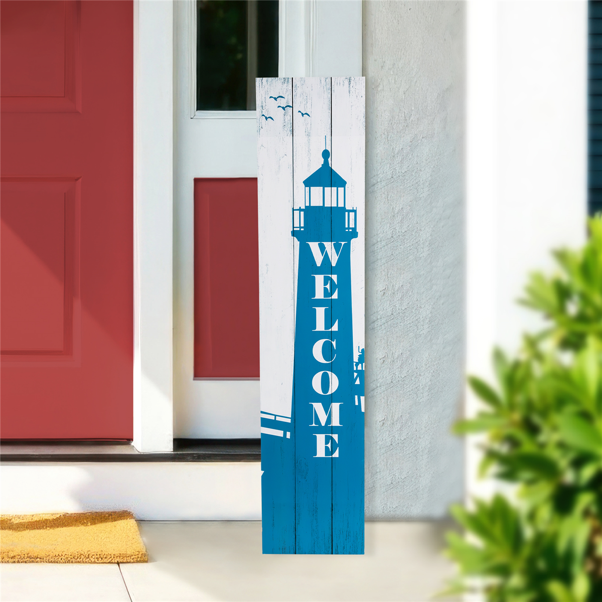 Northlight Weathered Lighthouse Welcome Porch Board Sign