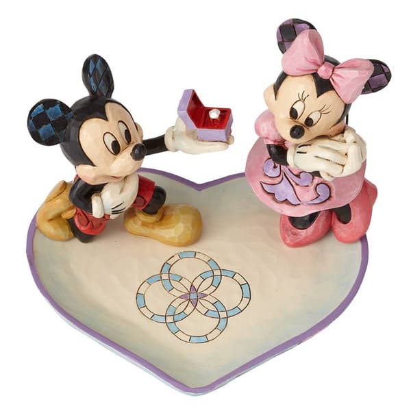 Jim Shore Disney Traditions Mickey & Minnie Ring Dish Figurine
