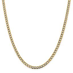 Gold Classics(tm) 4.3mm. 14k Semi Solid Pave Curb Necklace