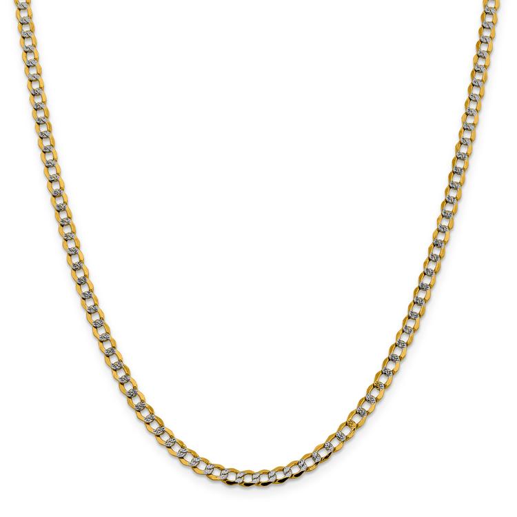 Gold Classics(tm) 4.3mm. 14k Semi Solid Pave Curb Necklace