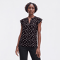 Womens Adrianna Papell Flutter Sleeve Dot Crinkle Blouse - image 4